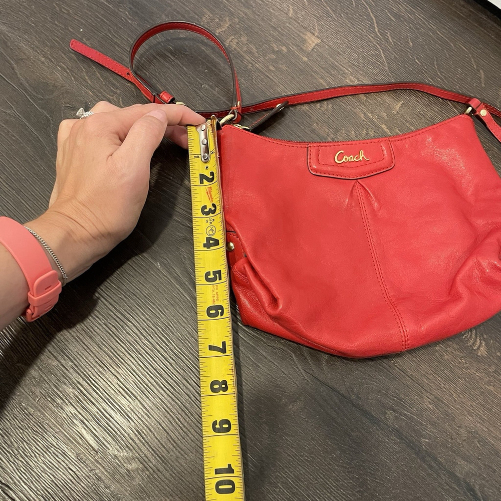 Coach Ashley Swingpack Leather Cherry Red Crossbody Bag 9” - Picture 7 of 7